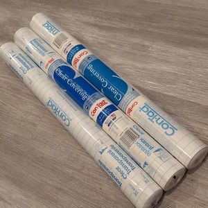 3 rolls clear Contact covering for shelves drawers etc 18" x 24 feet